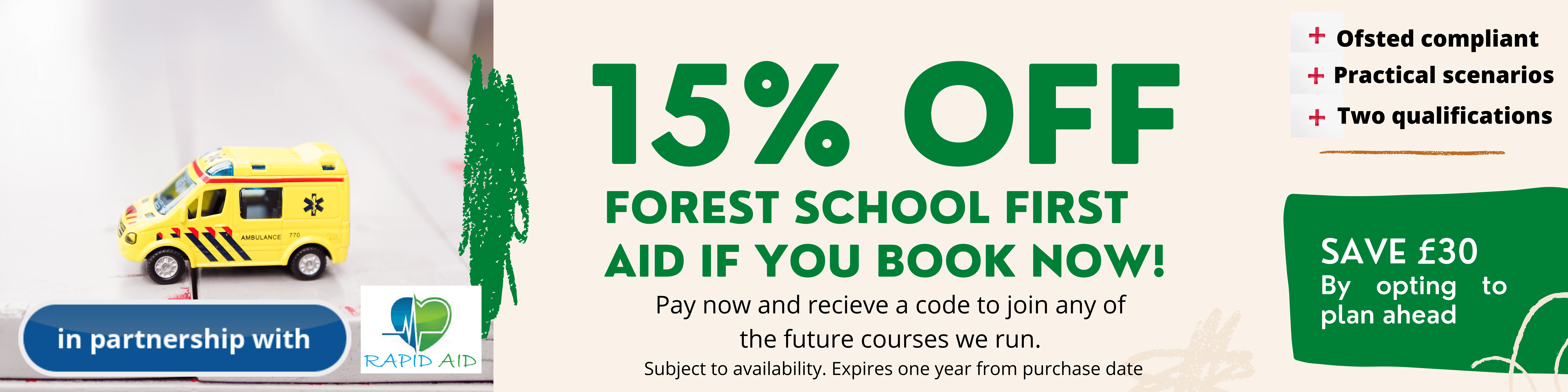 FirstAid_discount Forest School Leader Training - November 2021